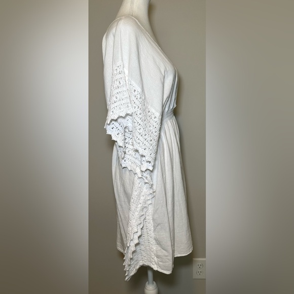 Seaspice Isla Cover Mini Dress White Boho Crochet Lace Cotton Beach Dress XL - Picture 10 of 14